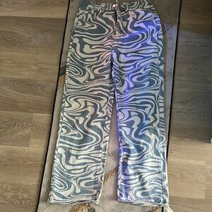 Abstract Patterned Jeans
